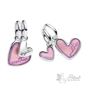 2 Piece hearts (Mother & Daughter) Charm