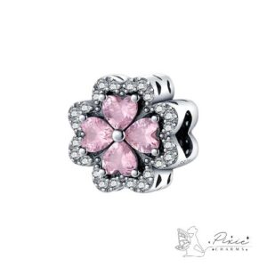 Heart Shaped Clover Charm