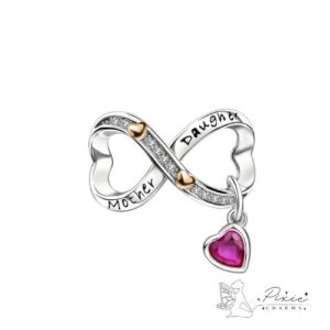 Mother & Daughter Infinity Heart Charm