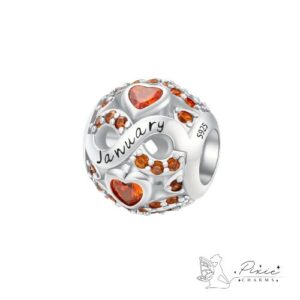 Round Month Birthstone Charm