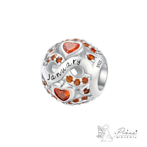 Round Month Birthstone Charm