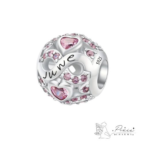 Round Month Birthstone Charm - Image 7