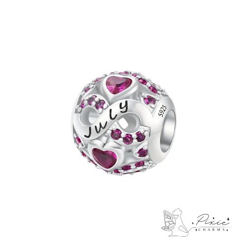 Round Month Birthstone Charm - Image 8