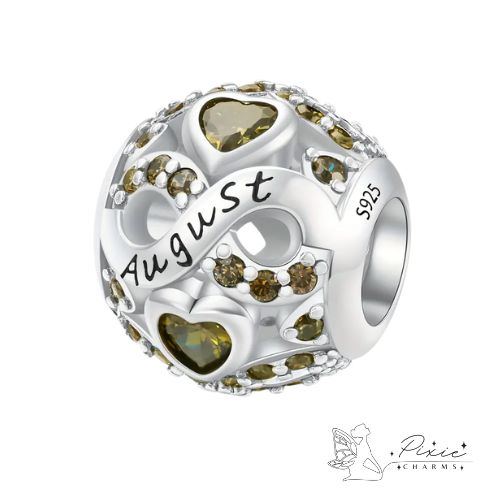 Round Month Birthstone Charm - Image 2