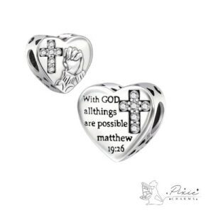 Heart & Cross Charm