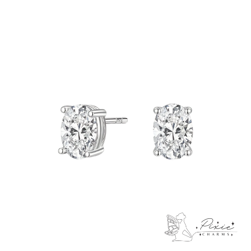 Moissanite Oval Studs