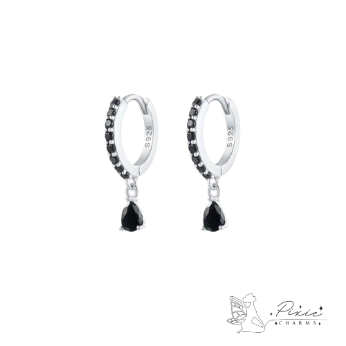 Midnight Drip Hoop Earrings