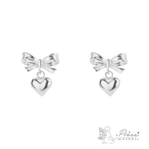 Heart Bow Tie Earrings