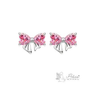 Pink Bow Tie Earrings