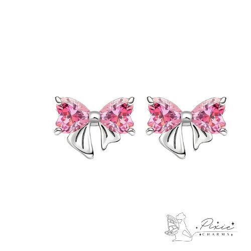 Pink Bow Tie Earrings
