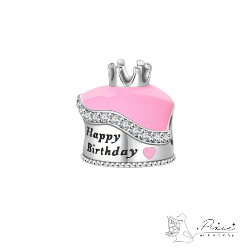 Birthday Cake & Crown Charm