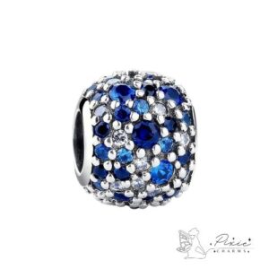 Round Blue Glitter Charm