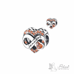 Infinity Love Birthstone Charm