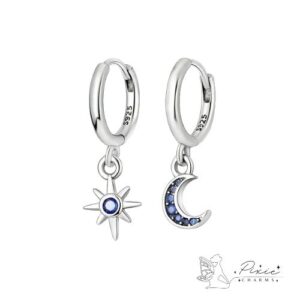 Moon & Star Hoop Earrings
