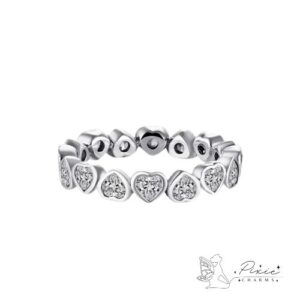 Silvery Heart Ring
