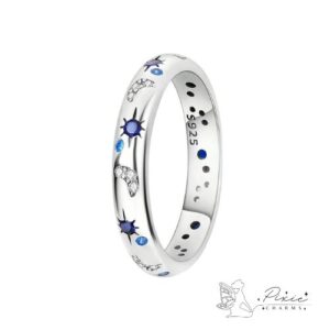 Blue Moon & Star Ring