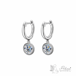 Moissanite Halo Hoop Earring